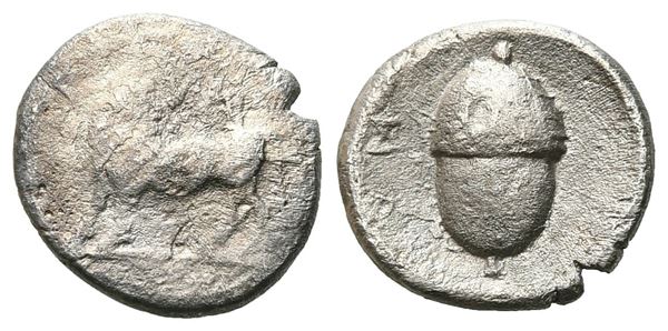 Bruttium, Laos, c. 480-460 BC. AR Triobol (10 mm, 0.90 g).