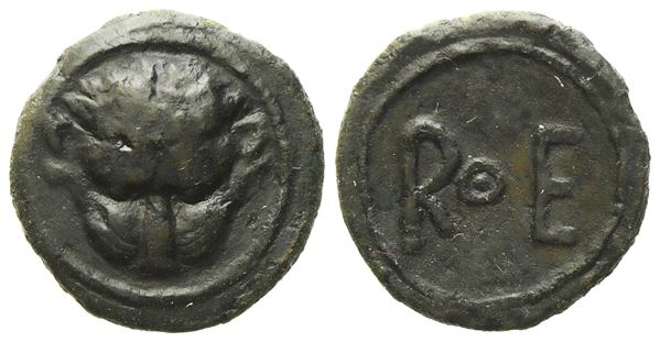 Bruttium, Rhegion (c. 425-420 BC), Onkia; Æ (1,25 g; 12 mm)