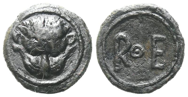 Bruttium, Rhegion (C. 425-420 Bc), Onkia; Æ (1,25 G; 12 MM)