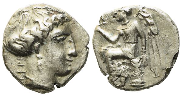 Bruttium, Terina (350-300 BC), Drachm; AR (2 g; 13 mm)