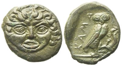 Sicily, Kamarina (C. 420-405 Bc), Onkia; Æ (1,16 G; 12,8 MM)