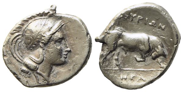 Lucania, Thourioi (c. 350-300 BC), Triobol; AR (1 g; 11,6 mm)