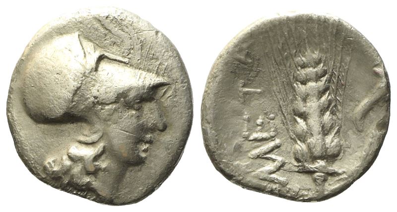 Lucania, Metapontion (C. 4th Century Bc), Diobol; Ag (0,75 G; 10,9 MM)