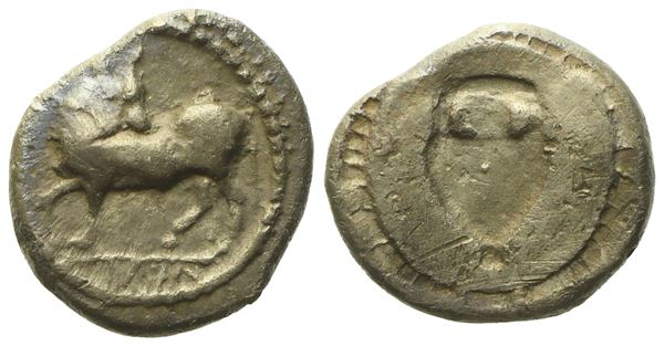 Lucania, Sybaris (c. 510-475 BC), Triobol; AR (1,23 g; 11,6 mm)