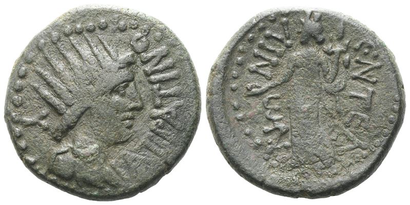Sicily, Entella. L. Sempronius Atratinus, c. 36 BC. Æ (22 mm, 9.42 g).