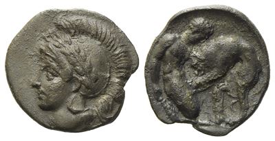 Calabria, Tarentum (C. 325-280 Bc), Diobol; Ar (1,06 G; 12,2 MM)