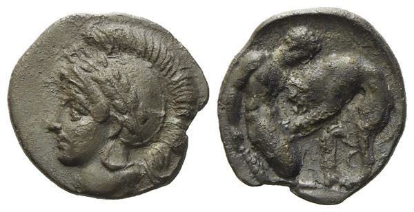 Calabria, Tarentum (c. 325-280 BC), Diobol; AR (1,06 g; 12,2 mm)