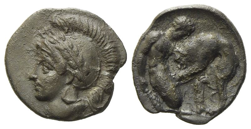 Calabria, Tarentum (C. 325-280 Bc), Diobol; Ar (1,06 G; 12,2 MM)
