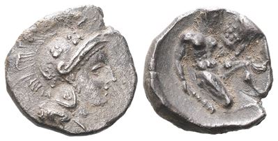 Calabria, Tarentum (C. 325-280 Bc), Diobol; Ar (1,08 G; 11,8 MM)