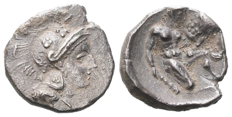 Calabria, Tarentum (C. 325-280 Bc), Diobol; Ar (1,08 G; 11,8 MM)