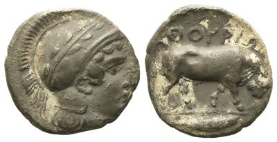 Lucania, Thourioi (C. 443-400 Bc), Triobol; Ar (1,16 G; 11,5 MM)