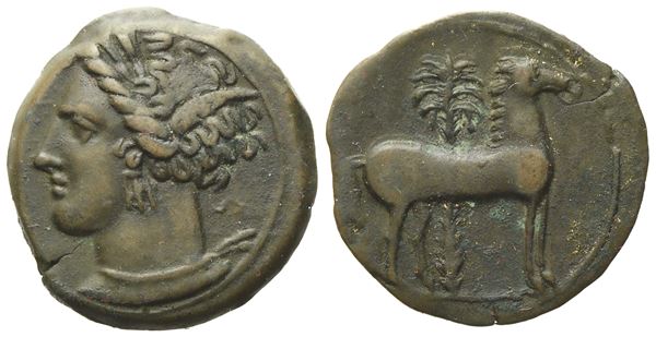 Sicily, Siculo-Punic (late 4th-early 3rd century BC), Æ (2,61 g; 16,8 mm)