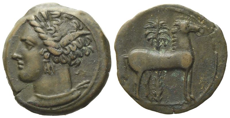 Sicily, Siculo-punic (late 4th-early 3rd Century Bc), Æ (2,61 G; 16,8 MM)