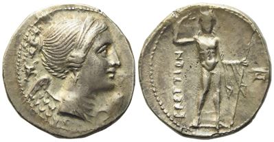 Bruttium, Brettii (C. 216-214 Bc), Drachm; Ar (5,06 G; 18,5 MM)