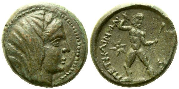 Bruttium, Petelia (late 3rd century BC), Æ (8,38 g; 21,2 mm)