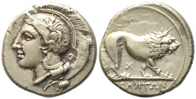 Lucania, Velia (C. 340-334 Bc), Nomos; Ar (7,75 G; 21 MM)