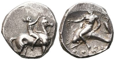 Southern Apulia, Tarentum, C. 332-302 Bc. Ar Nomos (21 MM, 7.88 G).