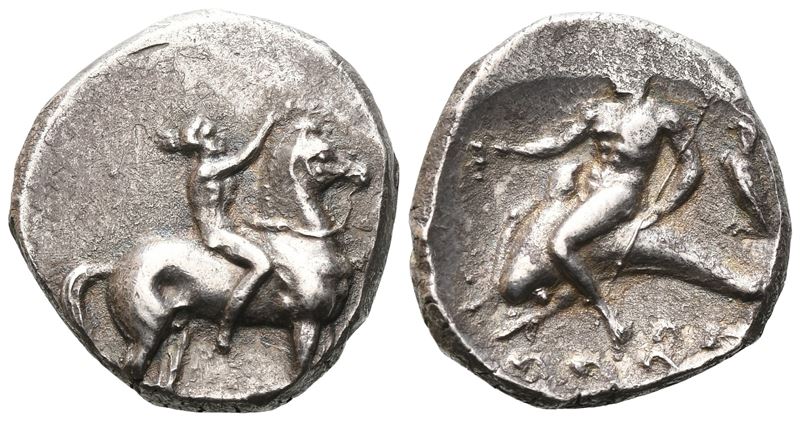 Southern Apulia, Tarentum, C. 332-302 Bc. Ar Nomos (21 MM, 7.88 G).