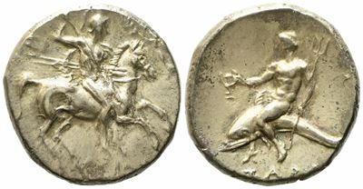 Calabria, Tarentum (C. 280-272 Bc), Nomos; Ar (6,40 G; 20,5 MM)