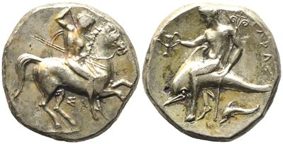 Calabria, Tarentum (C. 332-302), Nomos; Ar (6,24 G; 20 MM)