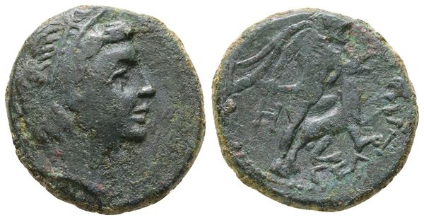 Sicily, Gela, 2nd-1st century BC. Æ Tetras or Trionkion (21 mm, 7.58 g).