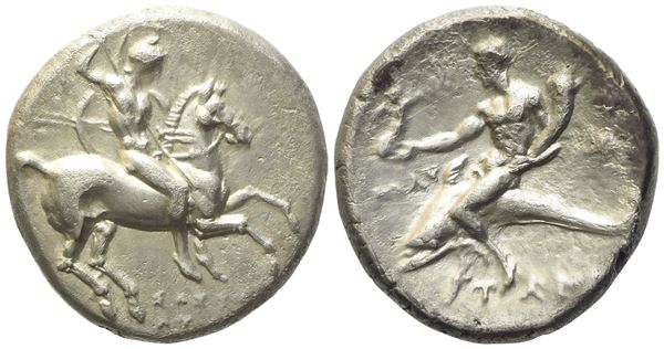 Calabria, Tarentum (c. 280-272 BC), Nomos; AR (6,32 g; 19,7 mm)