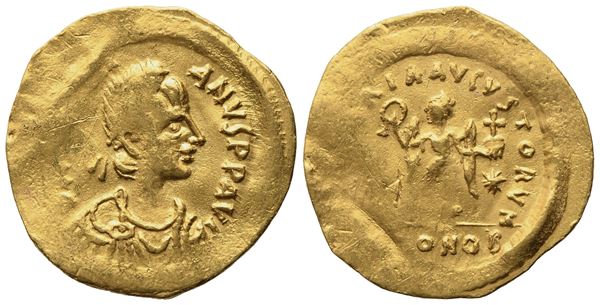 Justinian I (527-565), Tremissis; AV (1,40 g; 16 mm; 6 h)
