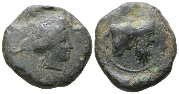 Sicily, Herbessos, 339/8-336 BC. Æ Hemilitron (26 mm, 14.44 g).