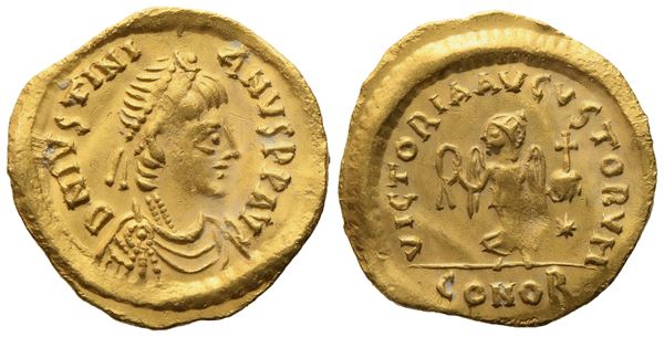 Justinian I (527-565), Tremissis; AV (1,50 g; 15,2 mm)