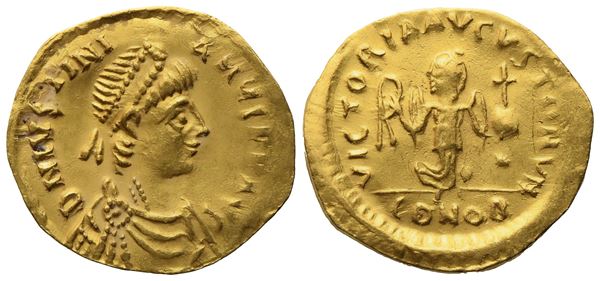 Justinian I (527-565), Tremissis; AV (1,05 g; 14 mm)