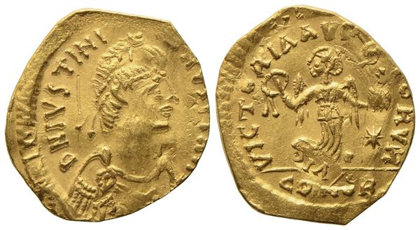 Justinian I (527-565), Tremissis; AV (1,08 g; 15,2 mm)