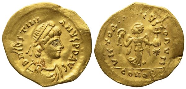 Justinian I (527-565), Tremissis; AV (1,31 g; 16 mm)