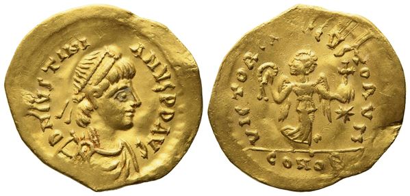 Justinian I (527-565), Tremissis; AV (1,31 g; 16 mm)