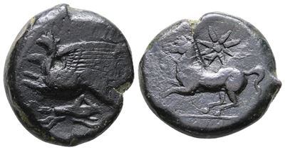 Sicily, "kainon", C. 360-340 Bc. Æ (22 MM, 10.94 G).