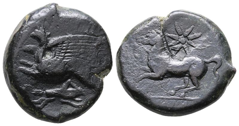 Sicily, "kainon", C. 360-340 Bc. Æ (22 MM, 10.94 G).