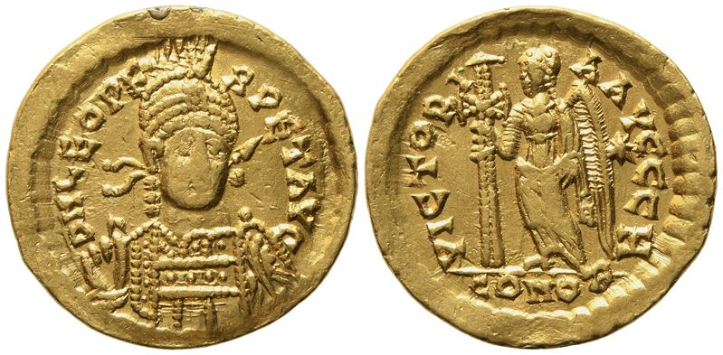 Leo i (457-474), Solidus, Constantinople, 457-468; Av (4,48 G; 20,8 MM; 6 H)
