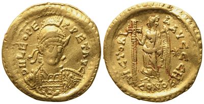 Leo i (457-474), Solidus, Constantinople, 457-468; Av (4,41 G; 20,8 MM; 6 H)