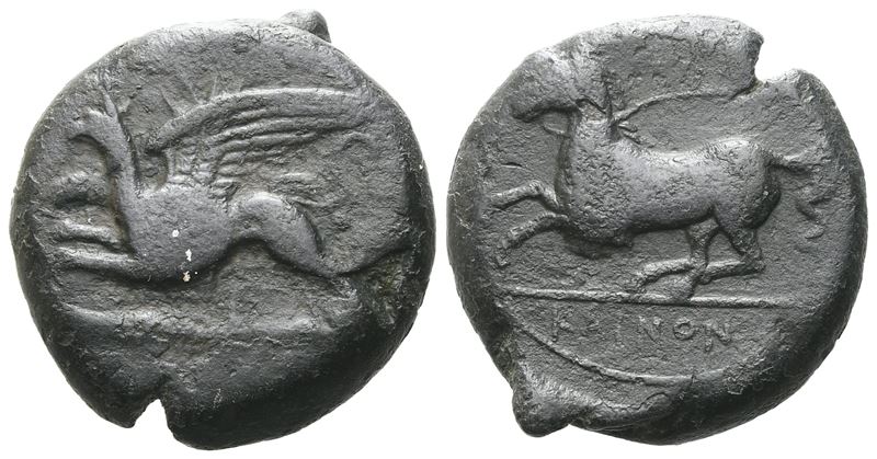Sicily, "kainon", C. 360-340 Bc. Æ (22 MM, 10.86 G).