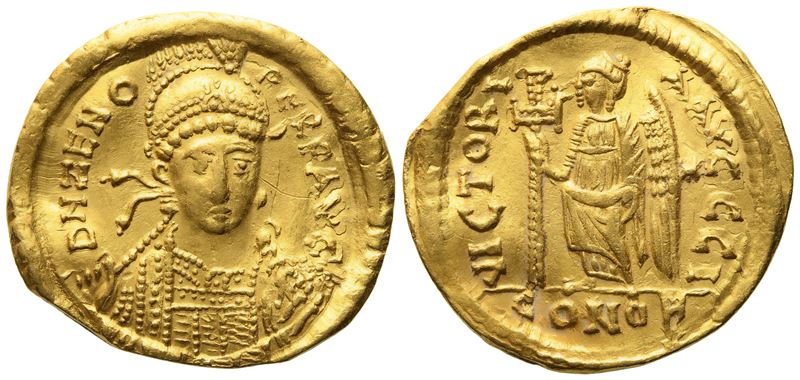 Zeno (476-491), Solidus; Constantinople Mint; Av (4,17 G; 20, 9 MM; 6 H)