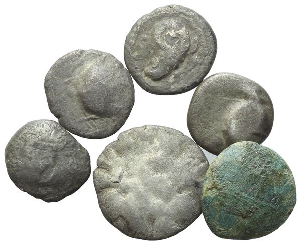 Lot of 6 Æ coins to be catalogued. Lot sold as is, no returns.