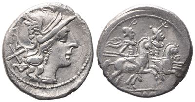 Anonymous, Denarius, 205 Bc (?); Ar (3,70 G; 18,8 MM; 3 H)