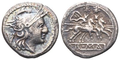 Anonymous, Quinarius, 215 Bc; Ar (2,11 G; 15,5 MM; 11 H)