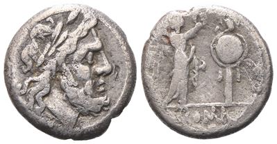 Anonymous, Victoriatus, 214-211 Bc; Ar (2,12 G; 15,4 MM; 8 H)