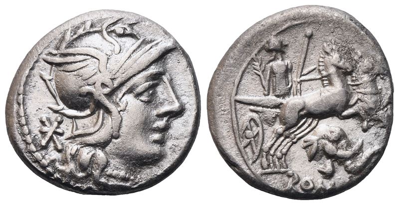 L. Caecilius Metellus Diadematus, Denarius, 128 Bc; Ar (3,06 G; 16,6 MM; 2 H)