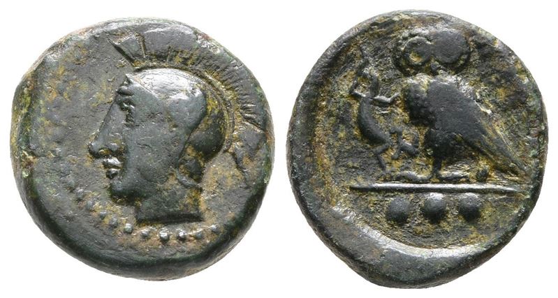 Sicily, Kamarina, C. 410-405 Bc. Æ Tetras (16 MM, 3.23 G).