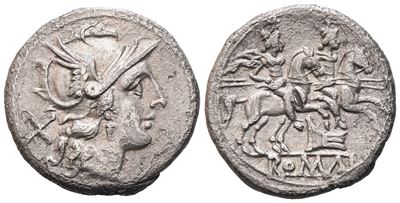 Anonymous, Denarius, C. 206-195 Bc; Ar (3,35 G; 18,4 MM; 3 H)