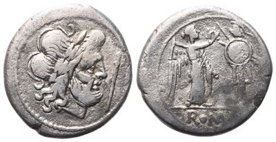Anonymous, Victoriatus, 206 Bc; Ar (2,65 G; 16,9 MM; 8 H)