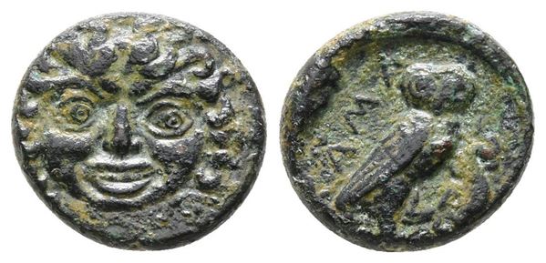 Sicily, Kamarina, c. 410-405 BC. Æ Onkia (12 mm, 1.63 g).