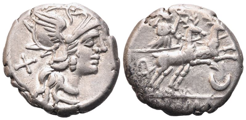 Anonymous, Denarius, 143 Bc; Ar (4,23 G; 18 MM; 10 H)