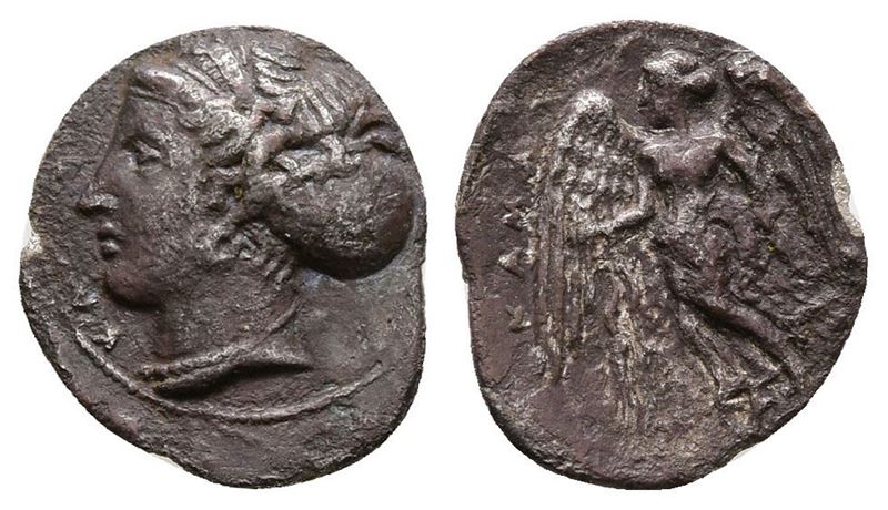 Sicily, Kamarina, C. 410-405 Bc. Ar Litra (12 MM, 0.64 G).